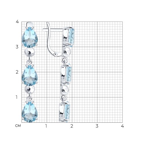 Серьги из серебра с топазами из серебро — вид 4