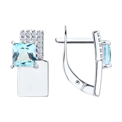 Серьги из серебра с топазами и фианитами - видео