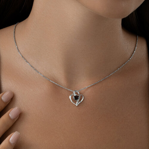 Подвеска из серебра с гранатом и фианитами из серебро — вид 4