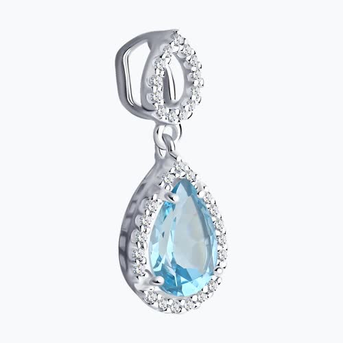 Подвеска с топазом и фианитами из серебро — вид 3