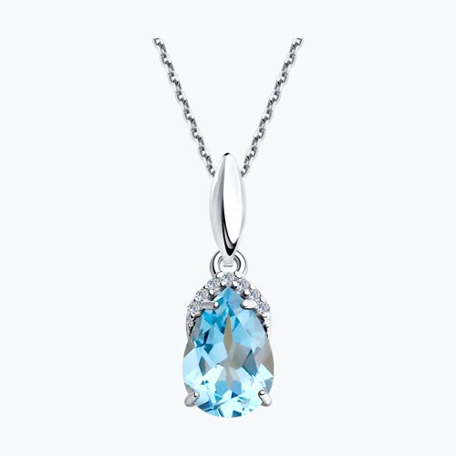 Подвеска из серебра с топазом и фианитами из серебро — вид 2