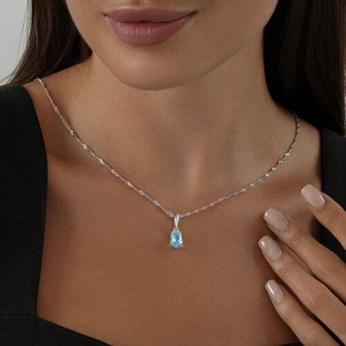 Подвеска из серебра с топазом и фианитами из серебро — вид 4