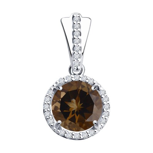 Подвеска из серебра с раухтопазом и фианитами - видео