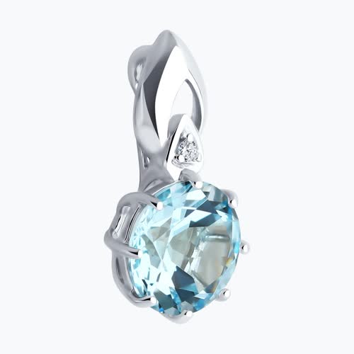 Подвеска из серебра с топазом и фианитом из серебро — вид 3