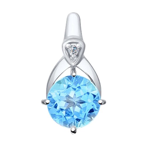 Подвеска из серебра с топазом и фианитом - видео