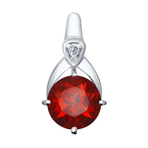 Подвеска из серебра с гранатом и фианитом - видео