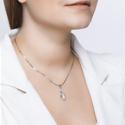 Подвеска из серебра с горным хрусталем и фианитами из серебро — вид 4