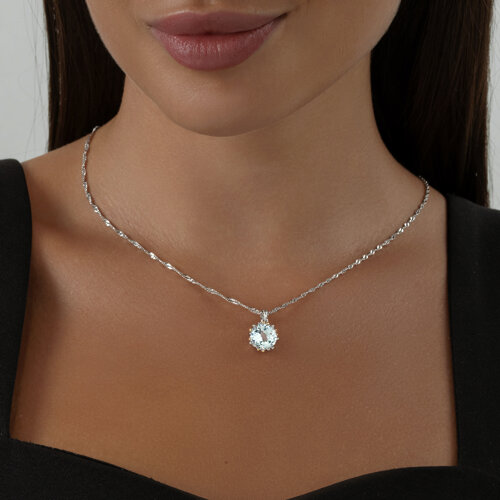 Подвеска из золочёного серебра с горным хрусталем из серебро — вид 4