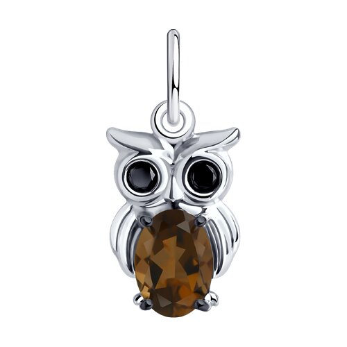 Подвеска из серебра с раухтопазом и фианитами - видео