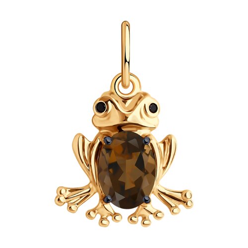 Подвеска из золочёного серебра с раухтопазом и фианитами - видео