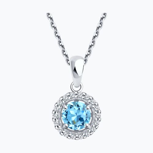 Подвеска из серебра с топазом и фианитами из серебро — вид 2