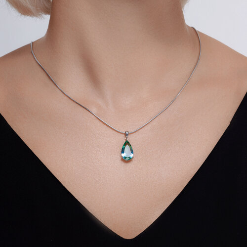 Подвеска из серебра с ситаллом из серебро — вид 4