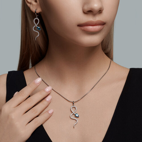 Подвеска из серебра с топазом и фианитами из серебро — вид 4