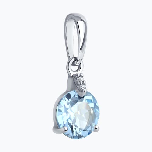 Подвеска из серебра с топазом и фианитами из серебро — вид 3