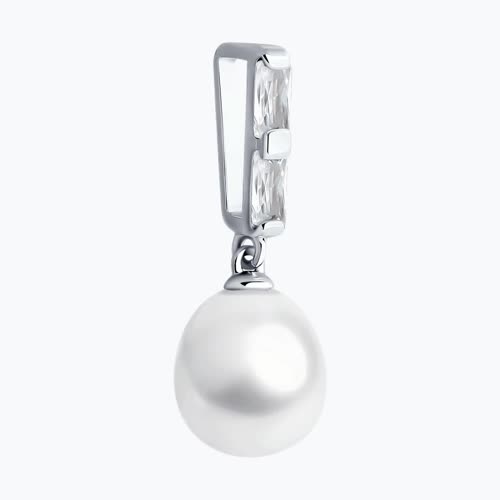 Подвеска из серебра с жемчугом и фианитами из серебро — вид 3