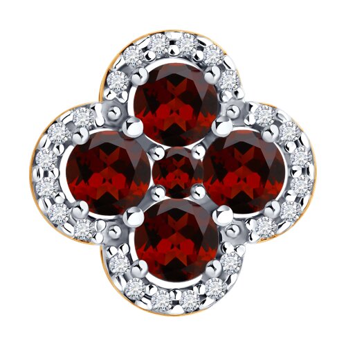 Подвеска из золочёного серебра с гранатами и фианитами - видео