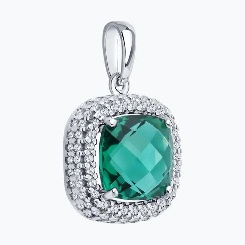 Подвеска из серебра с кварцем и фианитами из серебро — вид 3