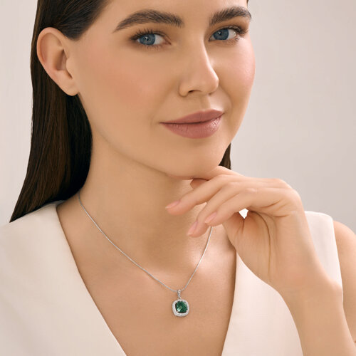 Подвеска из серебра с кварцем и фианитами из серебро — вид 5