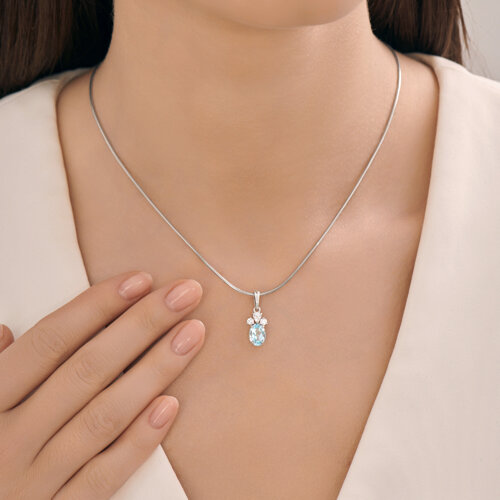 Подвеска из серебра с топазом и фианитами из серебро — вид 4