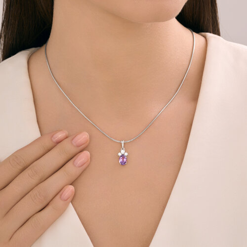 Подвеска из серебра с аметистом и фианитами из серебро — вид 4