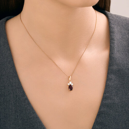 Подвеска из золочёного серебра с гранатом и фианитами из серебро — вид 4