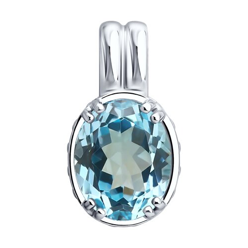 Подвеска из серебра с топазом и фианитами - видео на модели