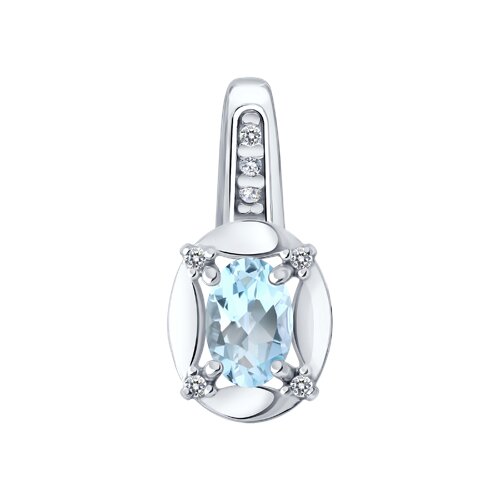 Подвеска из серебра с топазом и фианитами - видео на модели