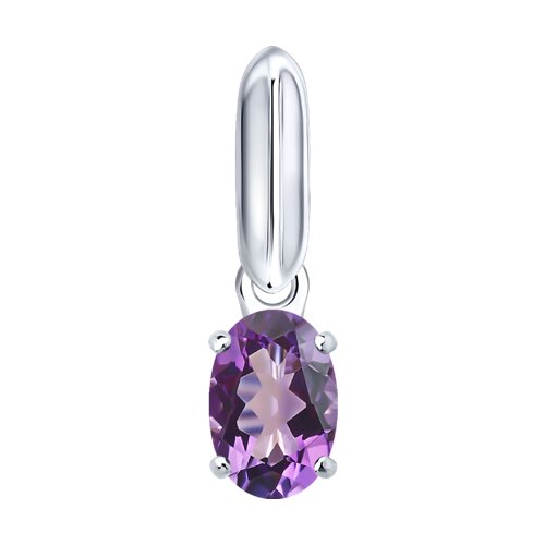 Подвеска из серебра с аметистом - видео на модели