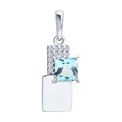 Подвеска из серебра с топазом и фианитами - видео