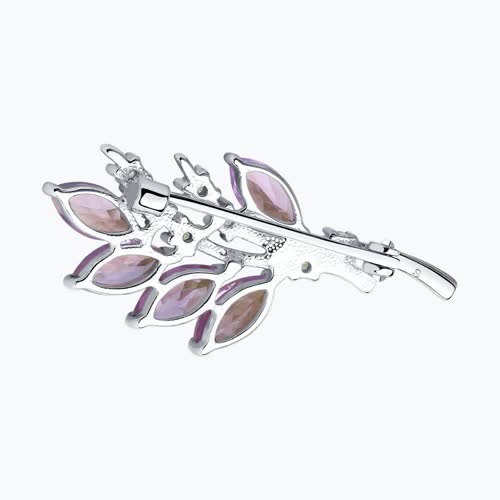 Брошь из серебра с аметистами и фианитами из серебро — вид 2
