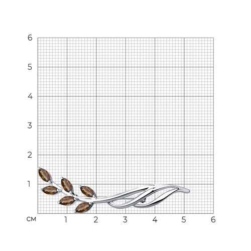 Брошь из серебра с раухтопазами из серебро — вид 4