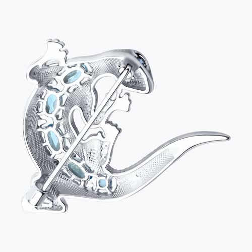 Брошь из серебра с топазами и фианитами из серебро — вид 2