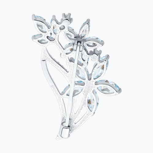 Брошь из серебра с топазами и фианитами из серебро — вид 2