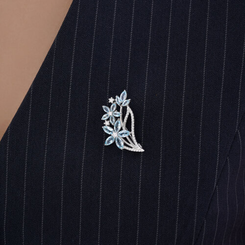 Брошь из серебра с топазами и фианитами из серебро — вид 3