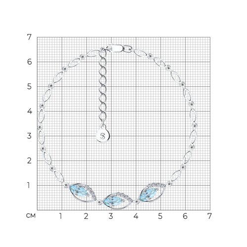 Браслет из серебра с топазами и фианитами из серебро — вид 5