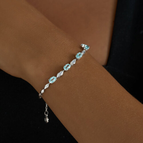 Браслет из серебра с топазами и фианитами из серебро — вид 4