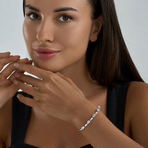 Браслет из серебра с топазами и фианитами из серебро — вид 5