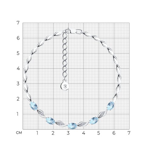 Браслет из серебра с топазами и фианитами из серебро — вид 6