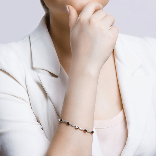 Браслет из серебра с гранатами и фианитами из серебро — вид 3