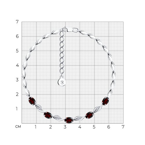 Браслет из серебра с гранатами и фианитами из серебро — вид 5