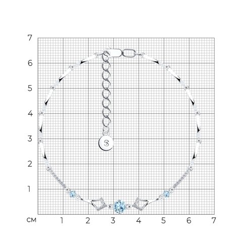 Браслет из серебра с топазами и фианитами из серебро — вид 4