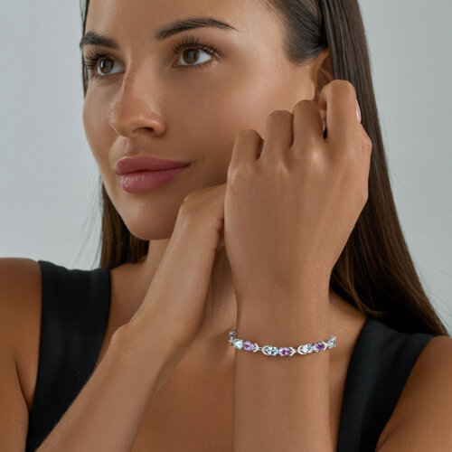 Браслет из серебра с миксом камней из серебро — вид 4