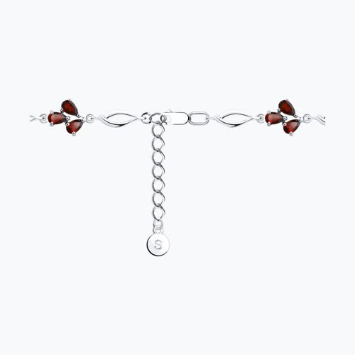 Браслет из серебра с гранатами из родированное серебро — вид 6