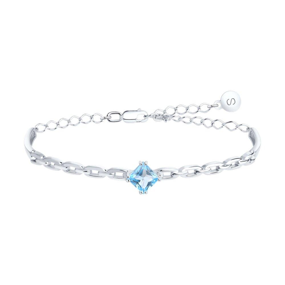 Браслет из серебра с топазом - видео на модели