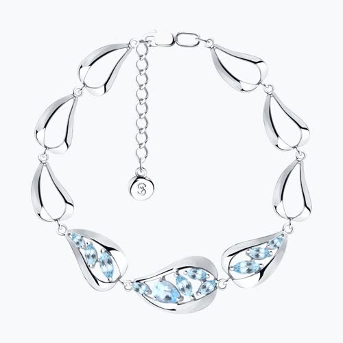 Браслет из серебра с топазами - видео на модели