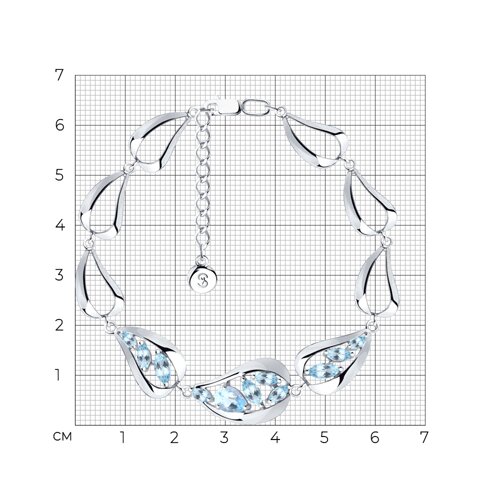 Браслет из серебра с топазами из серебро — вид 6
