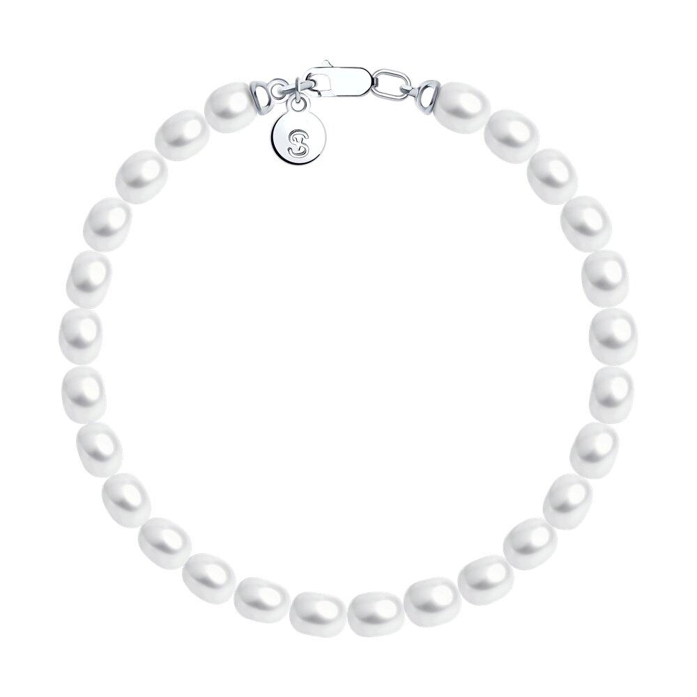 Браслет из серебра с жемчугом - видео на модели