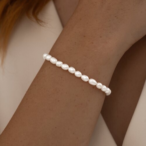 Браслет из серебра с жемчугом из серебро — вид 4