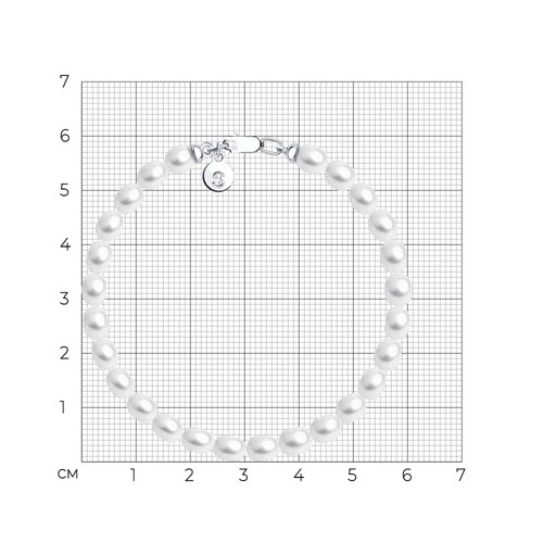 Браслет из серебра с жемчугом из серебро — вид 5