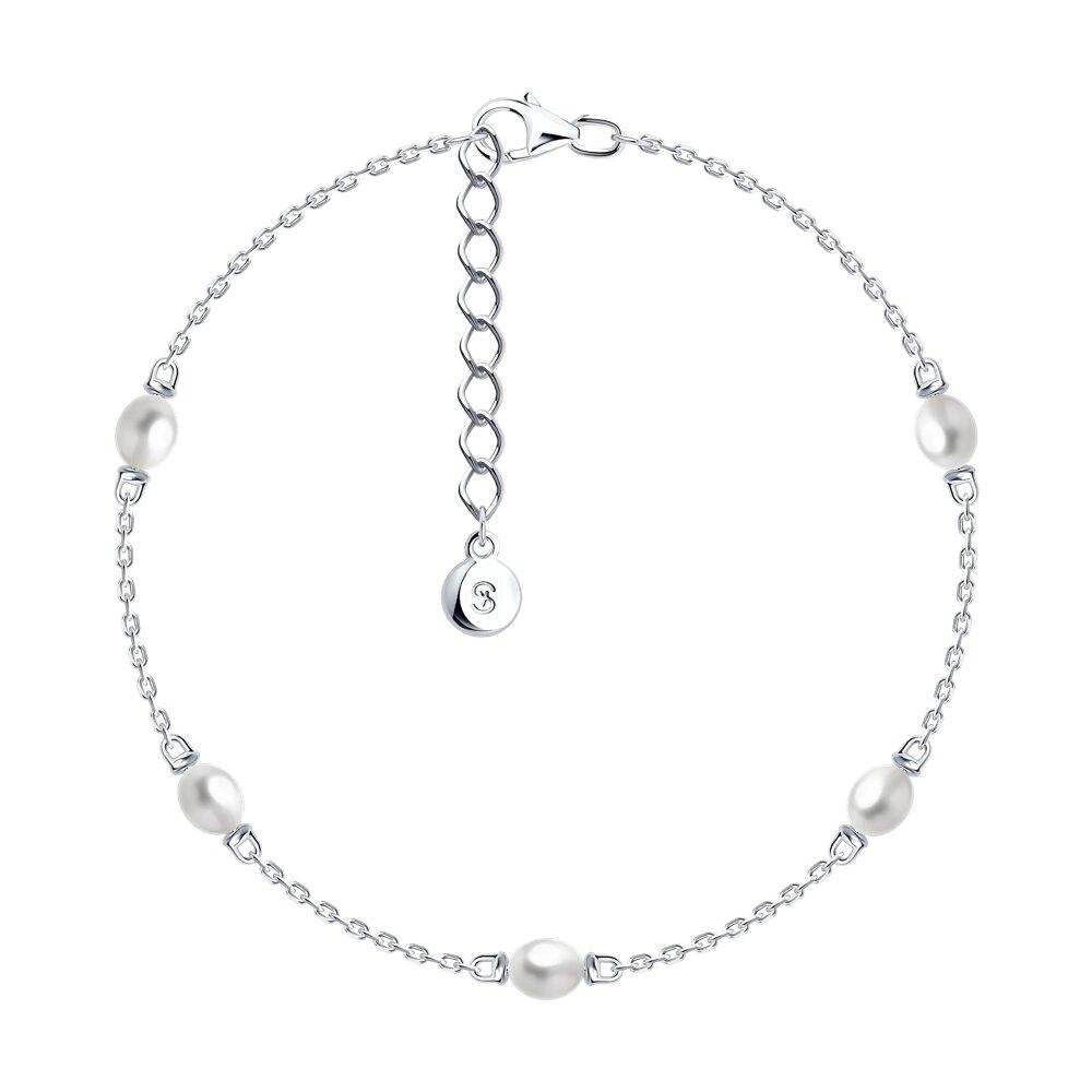 Браслет из серебра с жемчугом - видео на модели